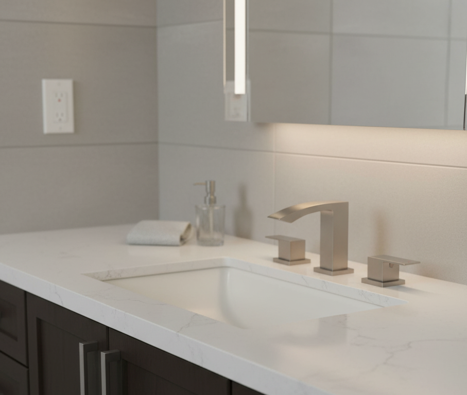 MAX Faucets | Waterfall Two-Handle Widespread Bathroom Faucet – Brushed Nickel Finish