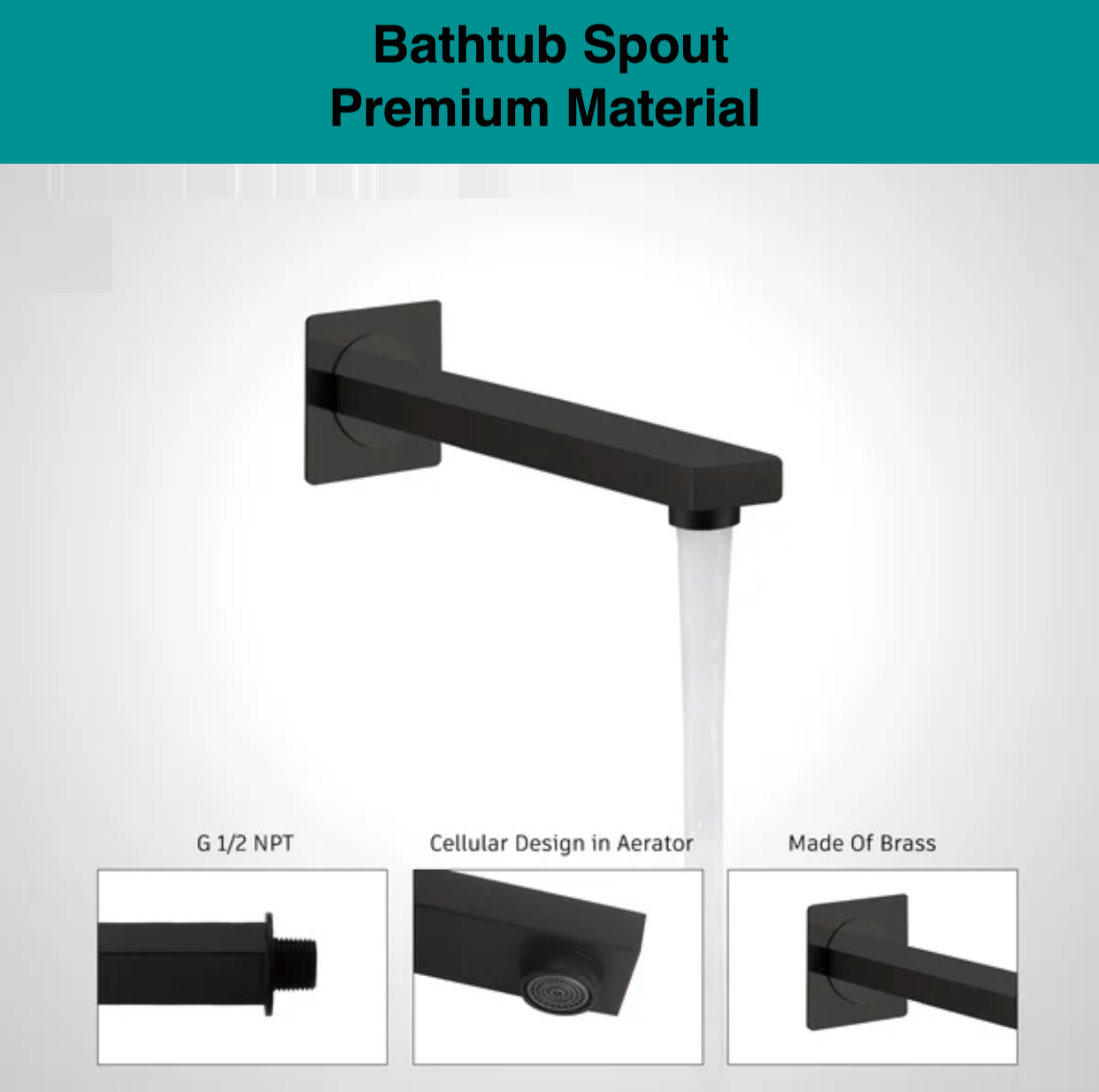Bathtub spout premium material matte balck 