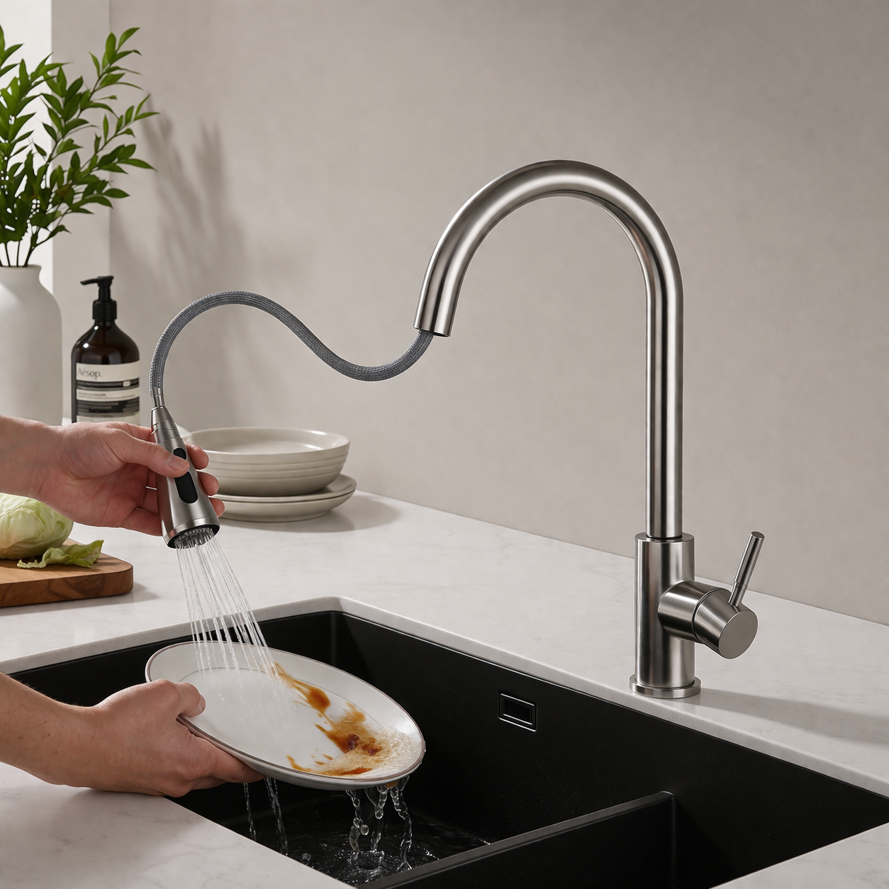 Pull-Out Kitchen Faucet, designed to deliver the perfect balance of modern style, durability, and everyday functionality