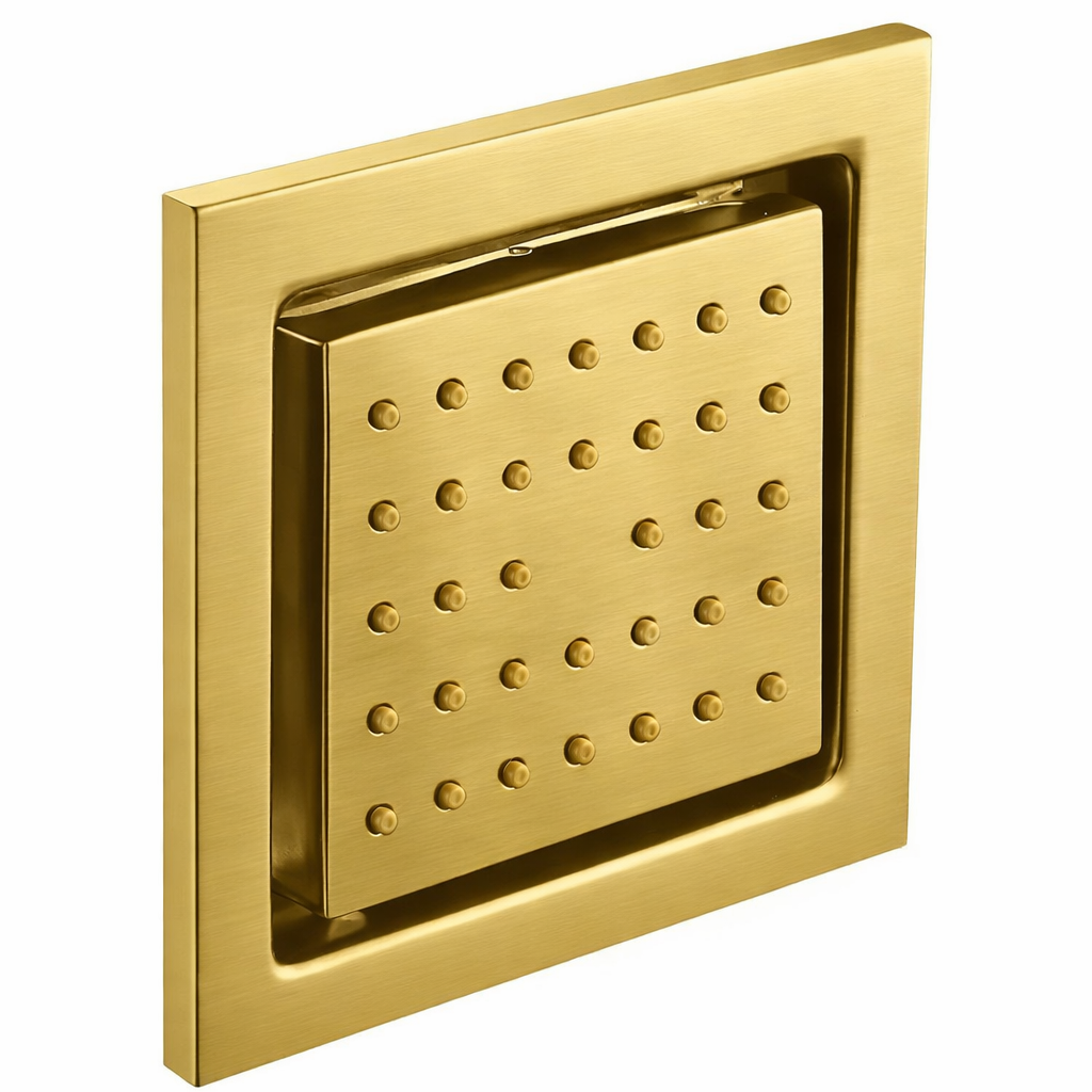 Concealed Rainfall Shower Body Jet Massage with Movable Off Position – Brushed Gold Finish | MAX Faucets