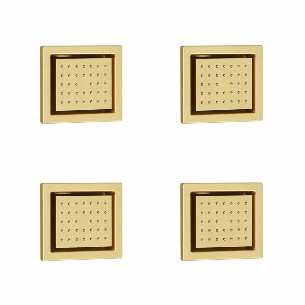 Concealed Rainfall Shower Body Jet Massage with Movable Off Position – Brushed Gold Finish | MAX Faucets