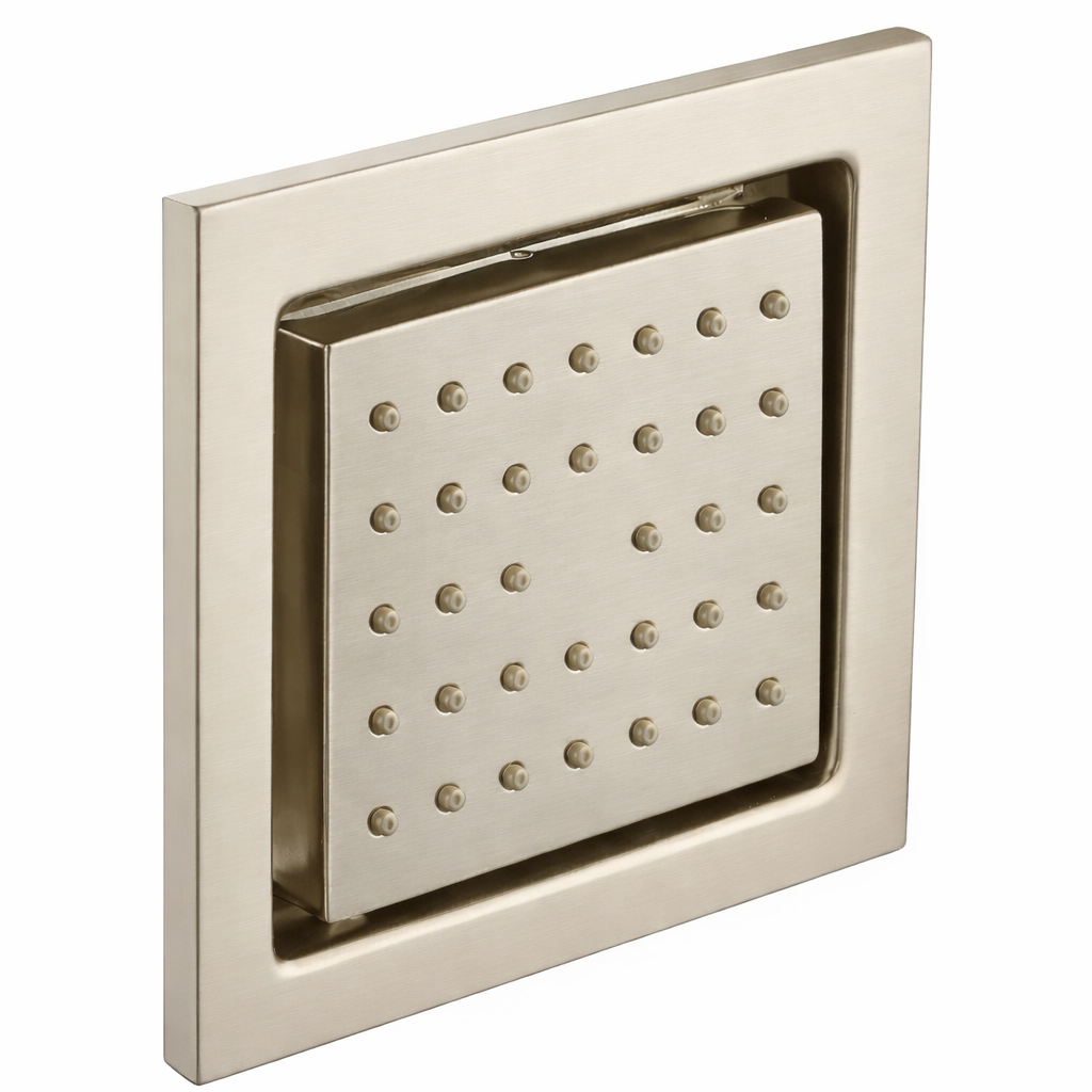 Concealed Rainfall Shower Body Jet Massage with Movable Off Position – Brushed Nickel Finish | MAX Faucets