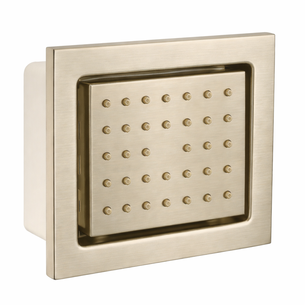Concealed Rainfall Shower Body Jet Massage with Movable Off Position – Brushed Nickel Finish | MAX Faucets