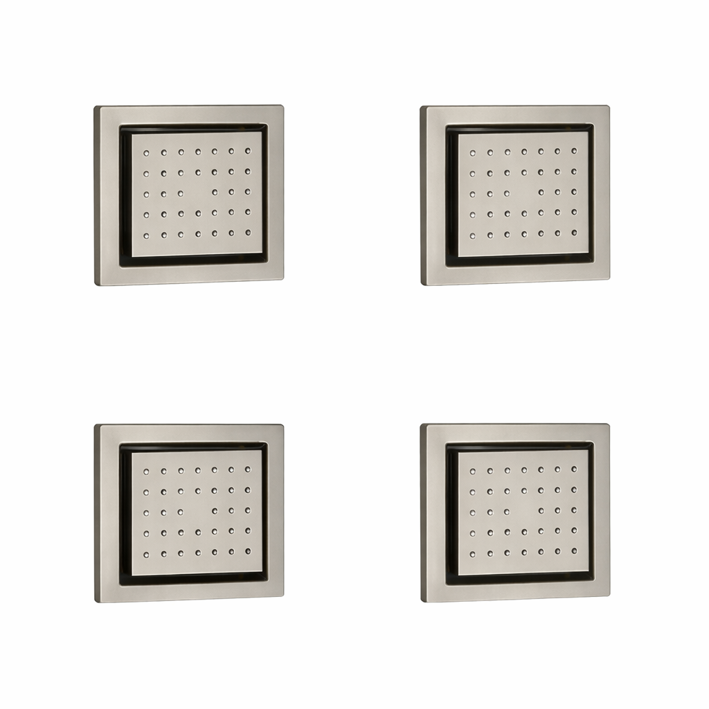 Concealed Rainfall Shower Body Jet Massage with Movable Off Position – Brushed Nickel Finish | MAX Faucets