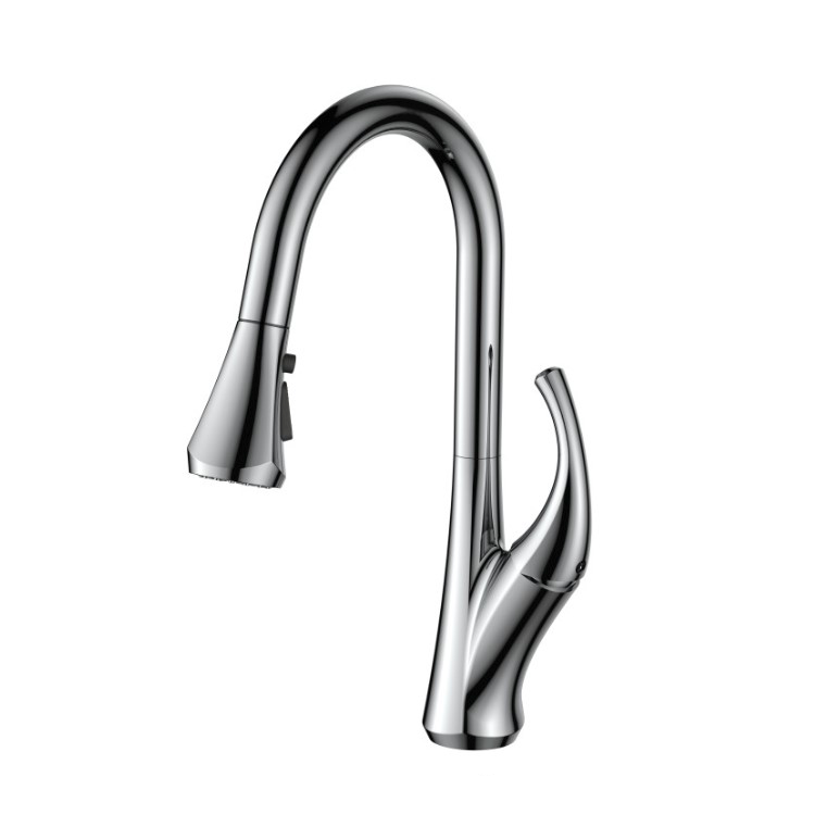 Pull-Out Three Functions Kitchen Faucet In Chrome Finish