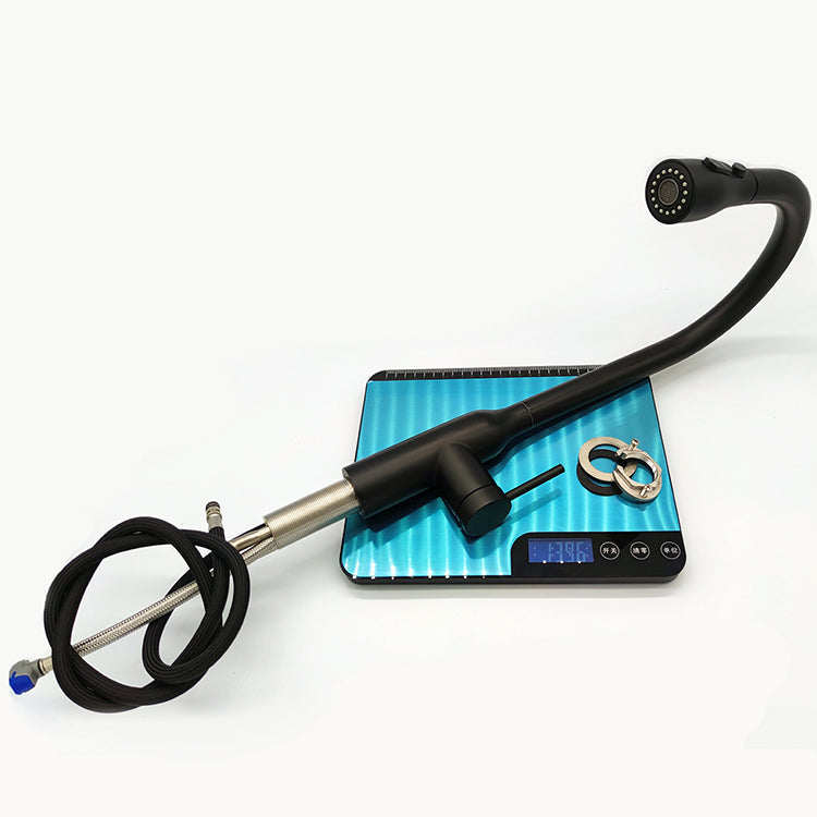 MAX Faucets | 18" High-Arc Pull-Out Kitchen Faucet – Single Handle, Matte Black Finish