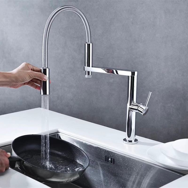 Pull-Down Kitchen Faucet Magnetic Jointed Flexible 20" Chrome Finish