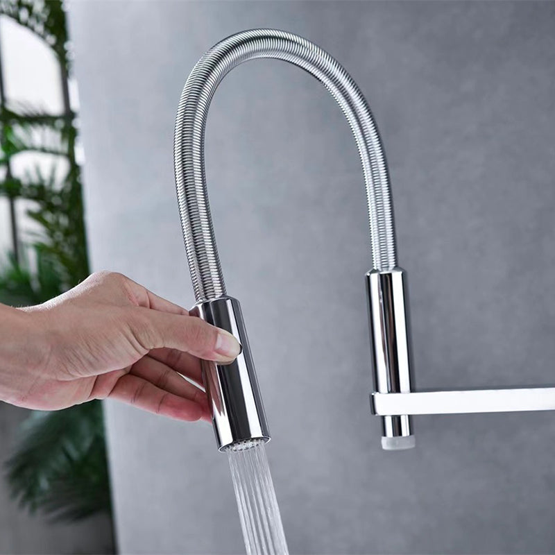 Pull-Down Kitchen Faucet Magnetic Jointed Flexible 20" Chrome Finish