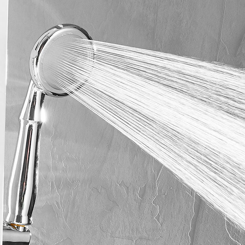 Thermostatic Rainfall Shower Panel System – 6 Functions with 8 Massage Jets, Handheld Shower & Digital Display | White Finish