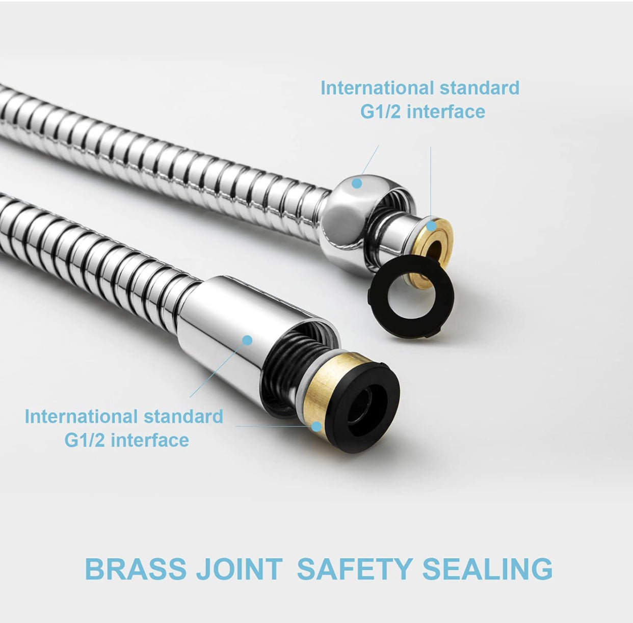 Replacement Handheld Shower Hose Flexbel 60 Inches 150cm Chrome Finish.