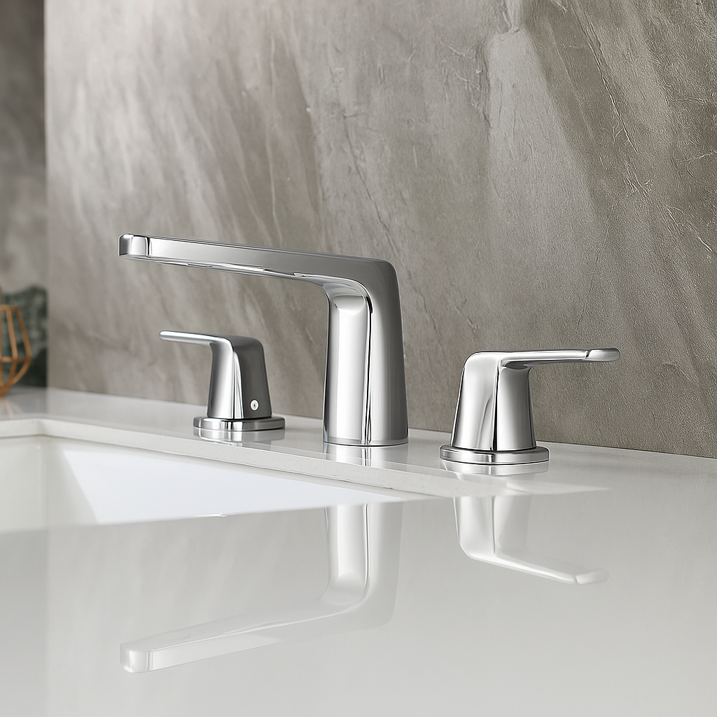 Two Handle Widespread Bathroom Faucet – Chrome Finish | MAX Faucets