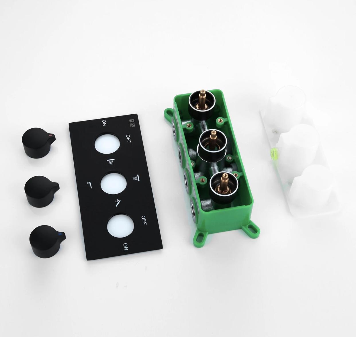 Four-Function Pressure Balance Shower Valve Matte Black