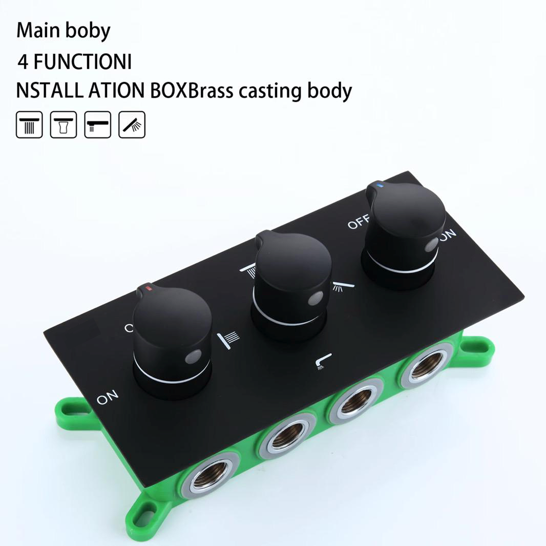 Four-Function Pressure Balance Shower Valve Matte Black