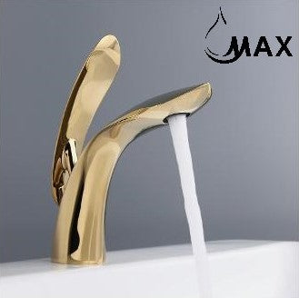 Modern Bathroom Faucet Elegant Single Handle Shiny Gold