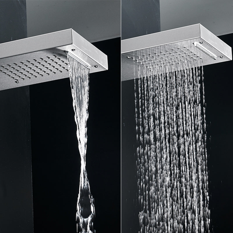 MAX Faucets | Rainfall Shower Panel System with 2 Massage Jets, Handheld, and Spout – Chrome Finish