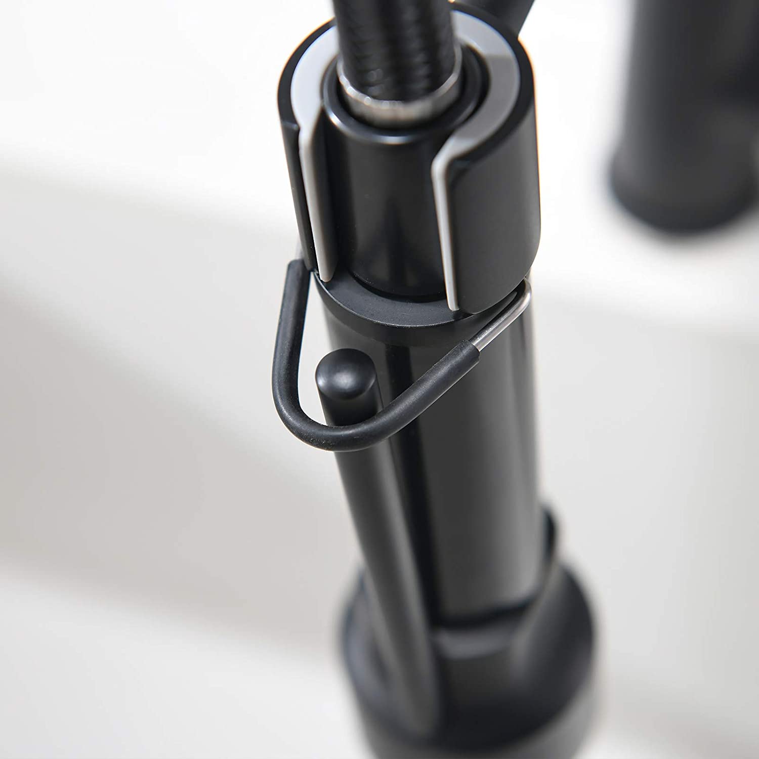 MAX Faucets | Pre-Rinse Chef Style Kitchen Faucet Hands-Free Pull-Down Flexible with Separate Pot Filler Spout and LED Light – 19" Matte Black Finish