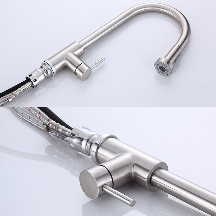 Pull-Out Single Handle Kitchen Faucet 16" Brushed Nickel Finish – MAX Faucet