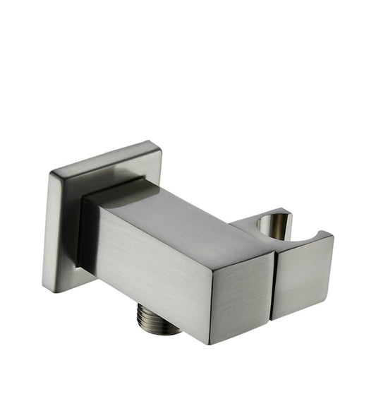 Square Outlet Elbow Shower Wall Mounted with Adjustable Handheld Shower Head Holder Brushed Nickel finish