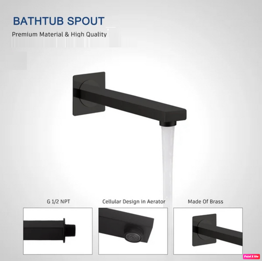 Tub Filler Spout 7" Matte Black Finish