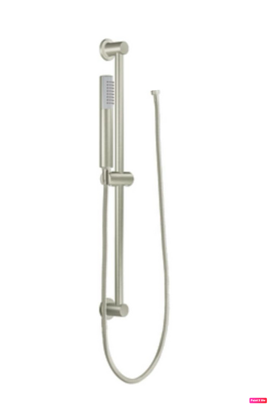 Shower Slide Bar with Handheld Head Adjustable Wall Mounted Brushed Nickel Finish