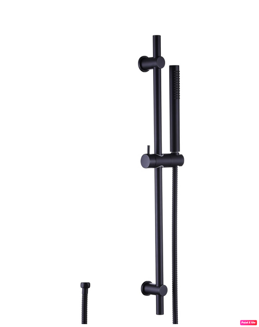 Shower Slide Bar with Handheld Head Adjustable Wall Mounted Matte Black Finish