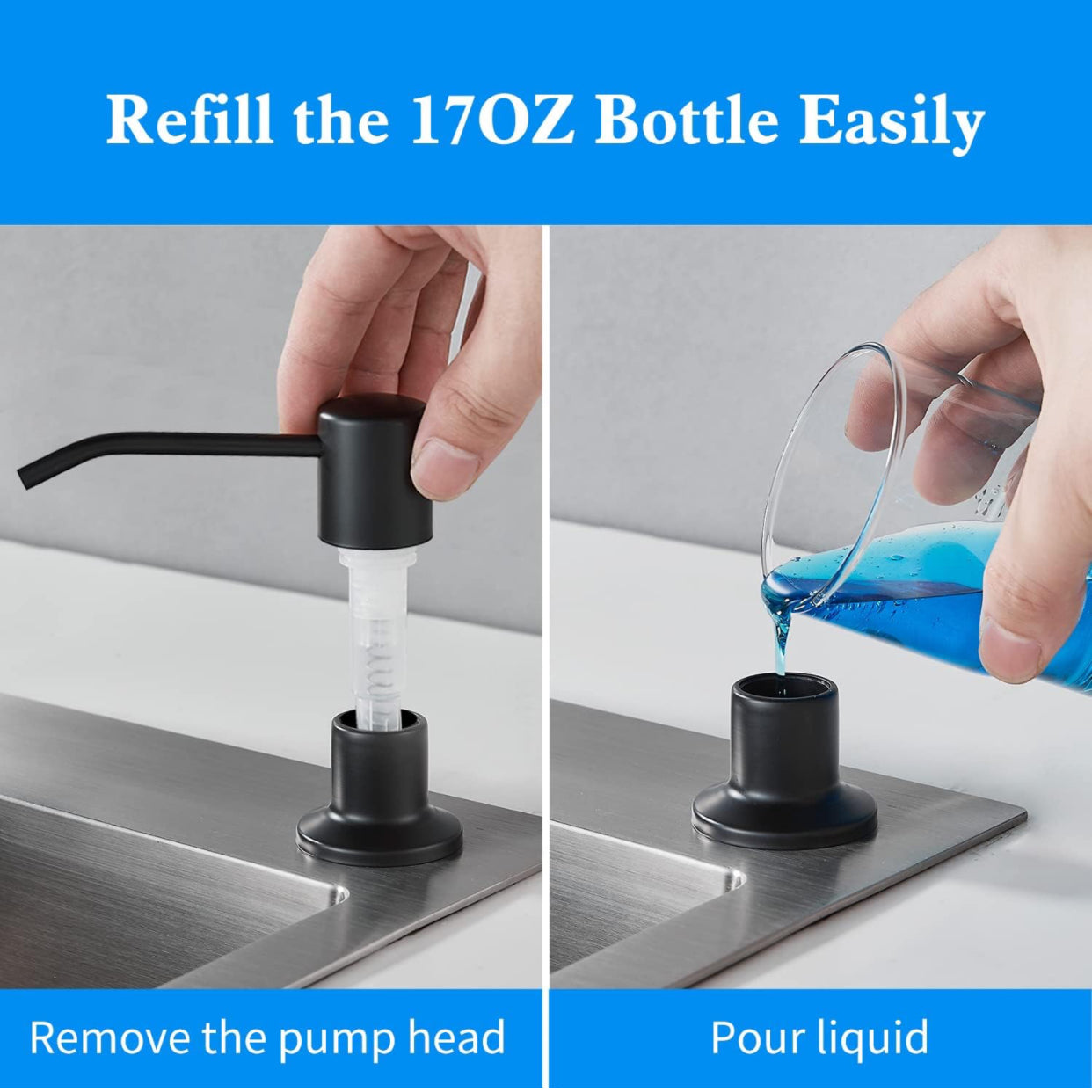 Soap & Lotion Dispenser Matte Black Finish