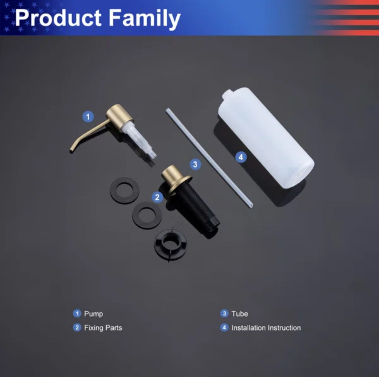 Soap & Lotion Dispenser Brushed Gold Finish