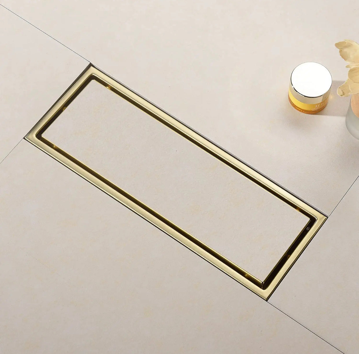 MAX Faucets | 18-Inch Brushed Gold Linear Shower Drain with Cover – Premium Drainage Solution