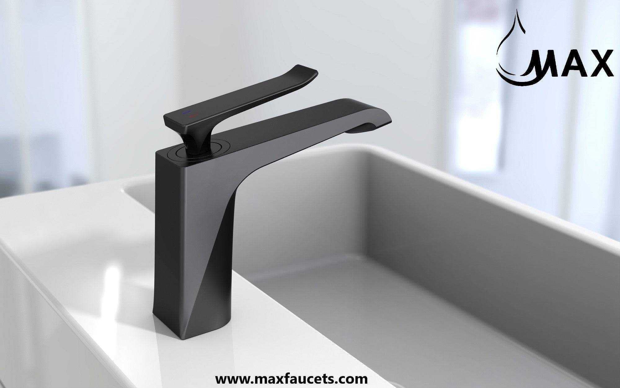MAX Faucets | Single Handle Bathroom Faucet Modern Design – Matte Black Finish