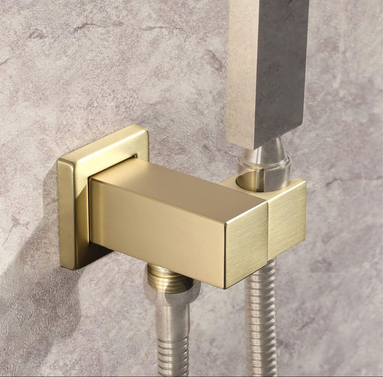 MAX Fauceys Luxury brushed gold square shower elbow durable metal construction