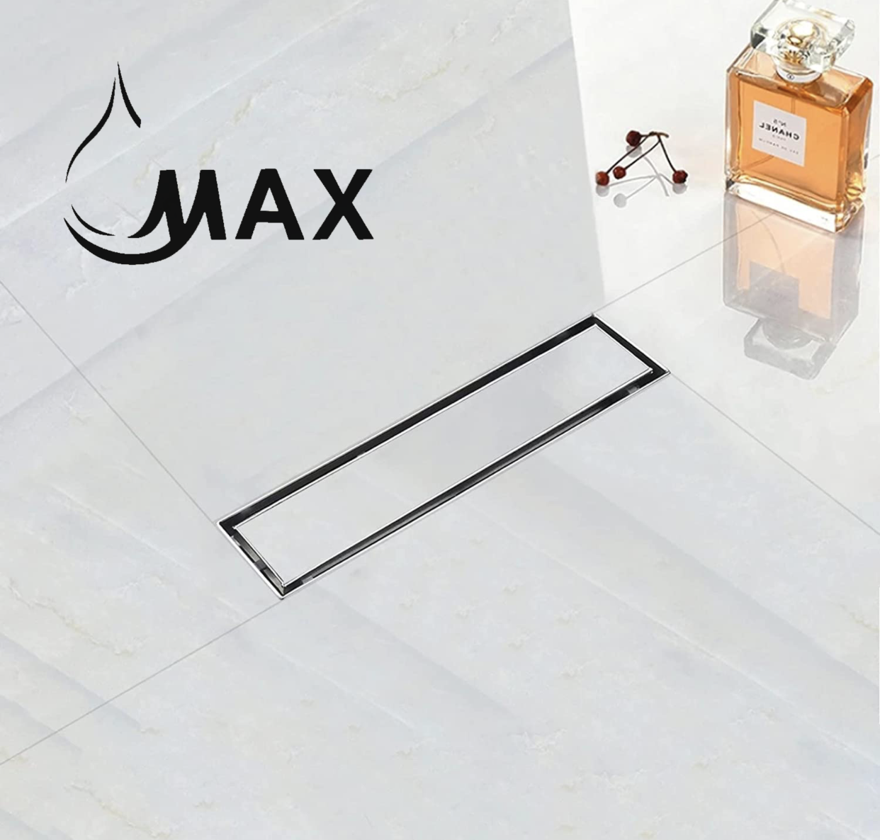 MAX Faucets | 18-Inch Linear Shower Drain with Cover – Chrome