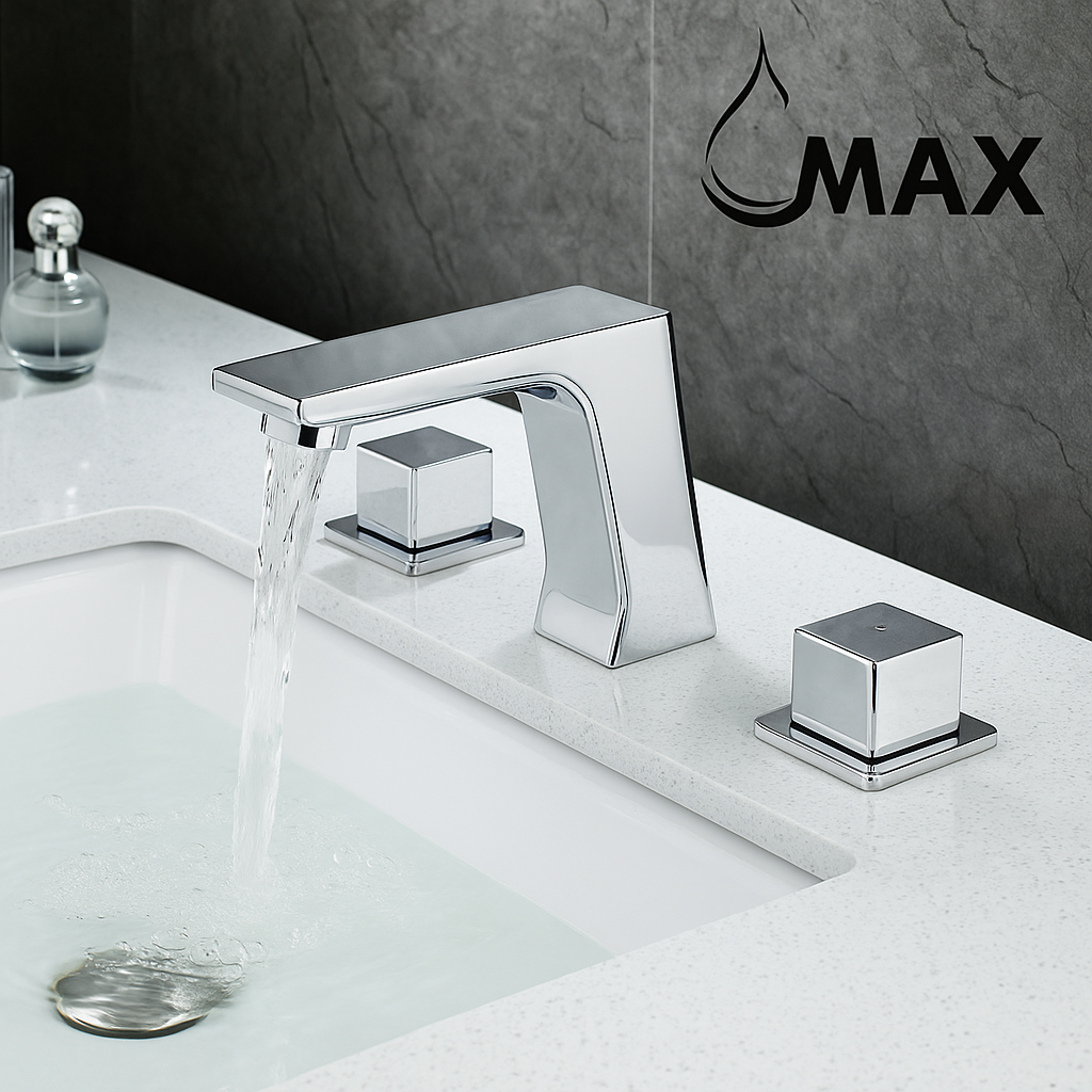 Two Handle Widespread Bathroom Faucet – Chrome Finish | MAX Faucets