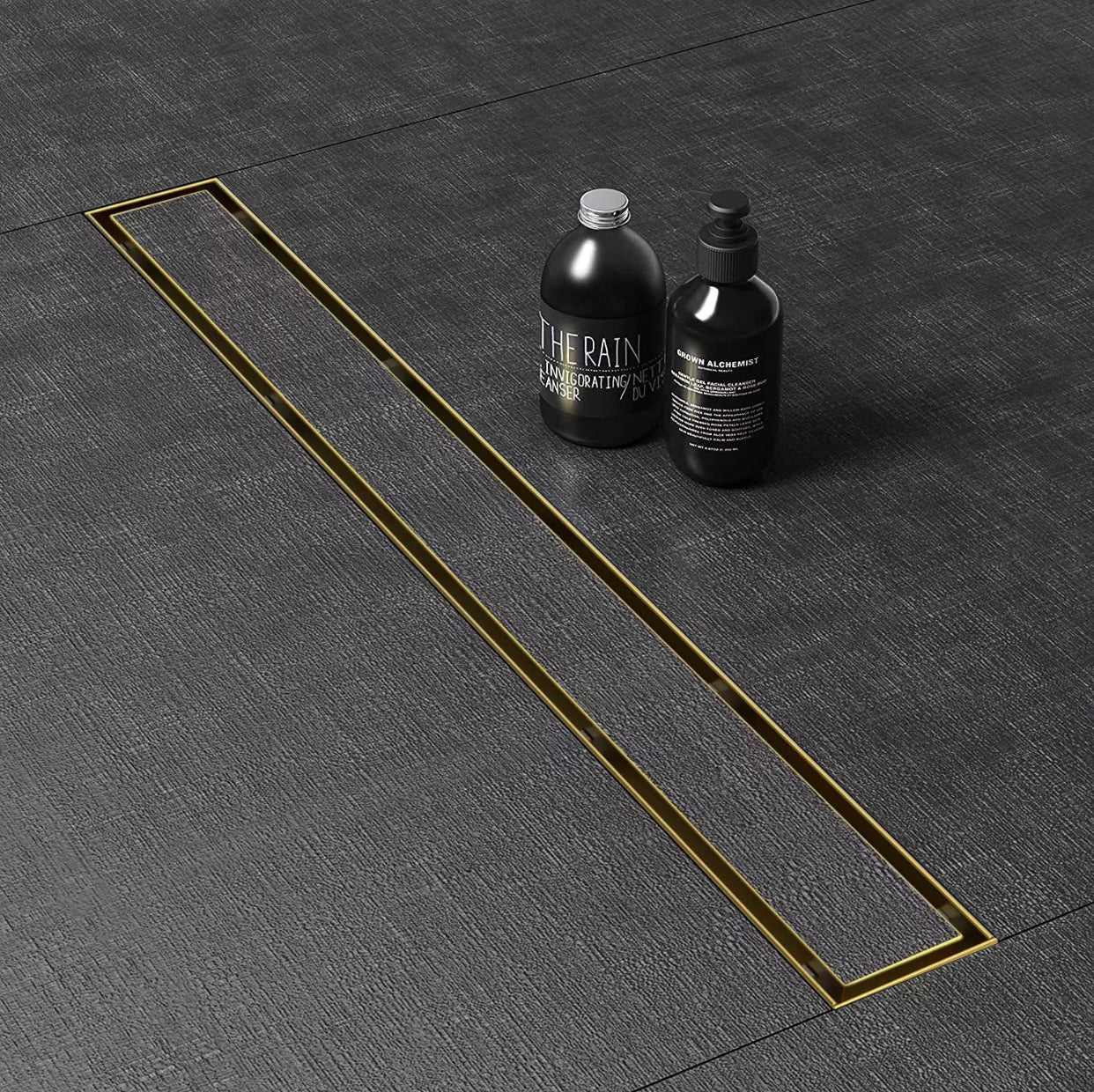 MAX Faucets | 30-Inch Linear Shower Drain with Cover – Brushed Gold Finish