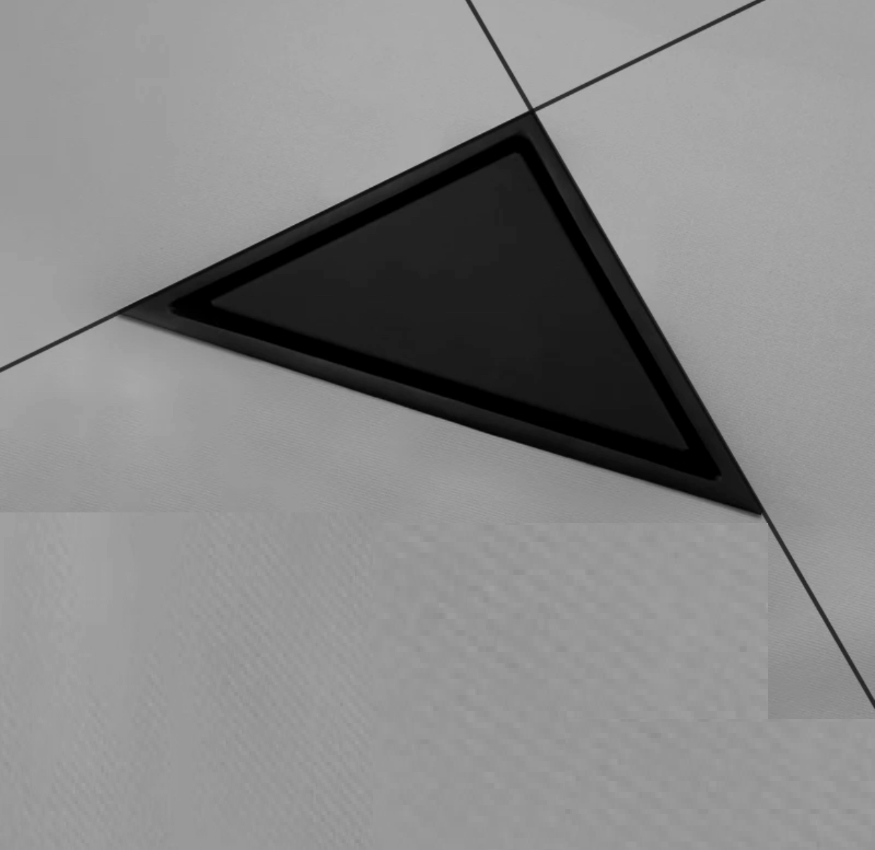 Corner Shower Drain Tile-In 6 inches Matte Black