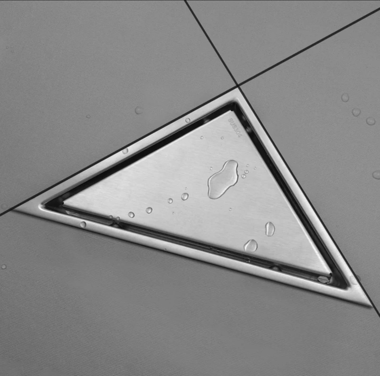 Corner Shower Drain Tile-In 6 inches Chrome