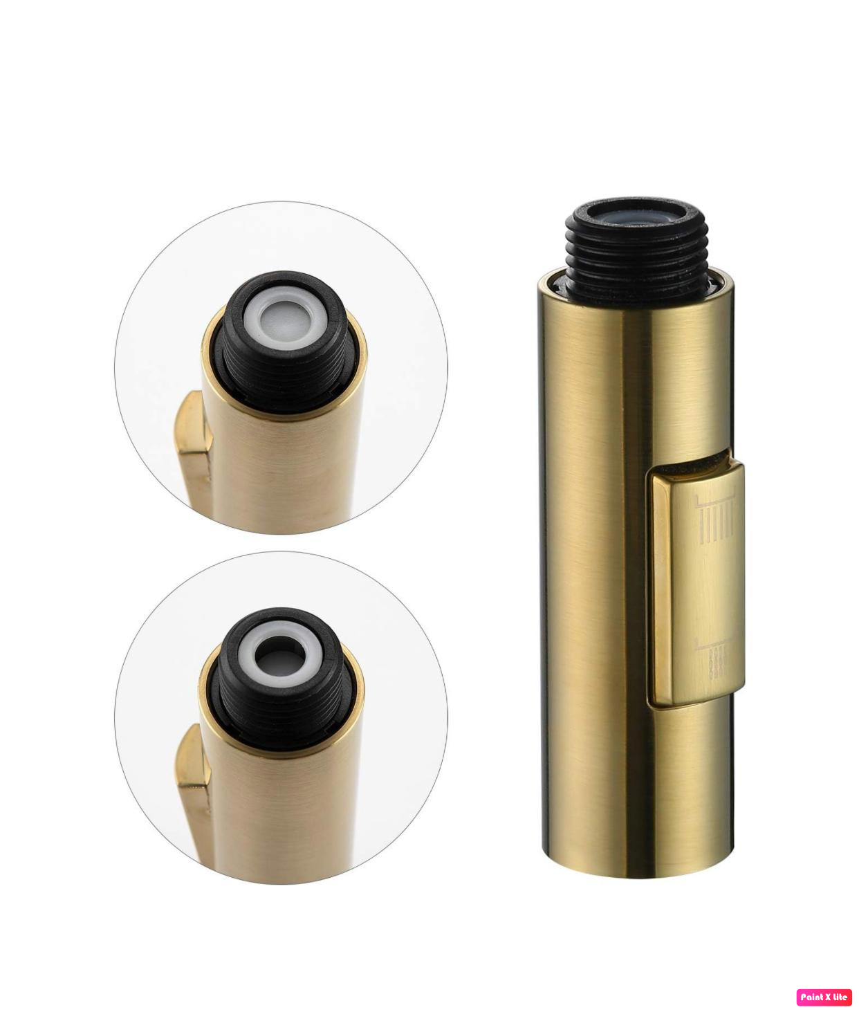 Replacement Nozzle Head Kitchen Faucet Spray & Stream Brushed Gold Finish