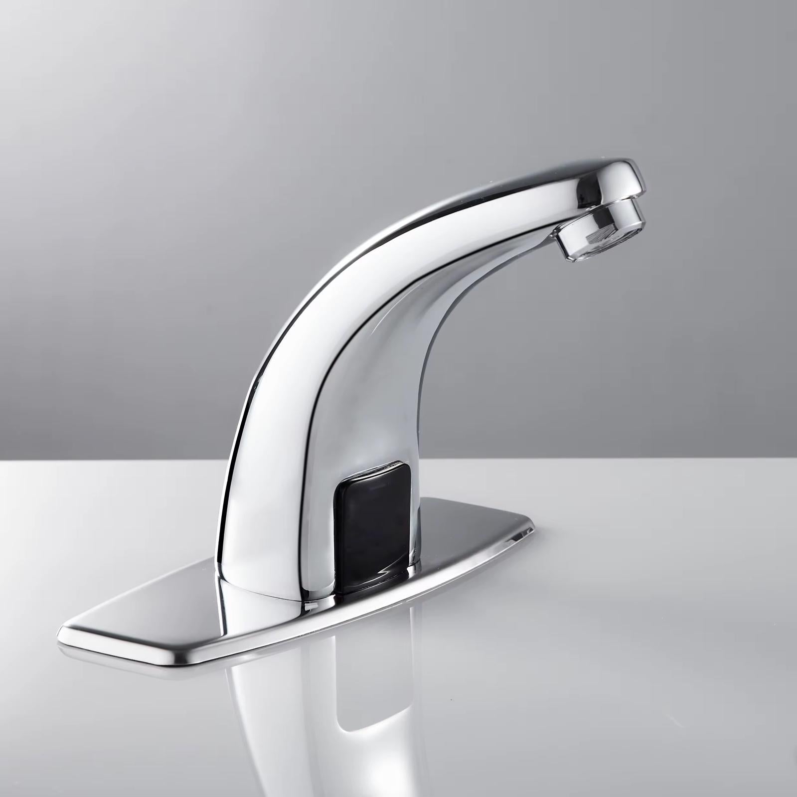 MAX Faucets Touchless Motion Sensor Bathroom Faucet with Hot & Cold Thermostatic Valve Control – Chrome Finish
