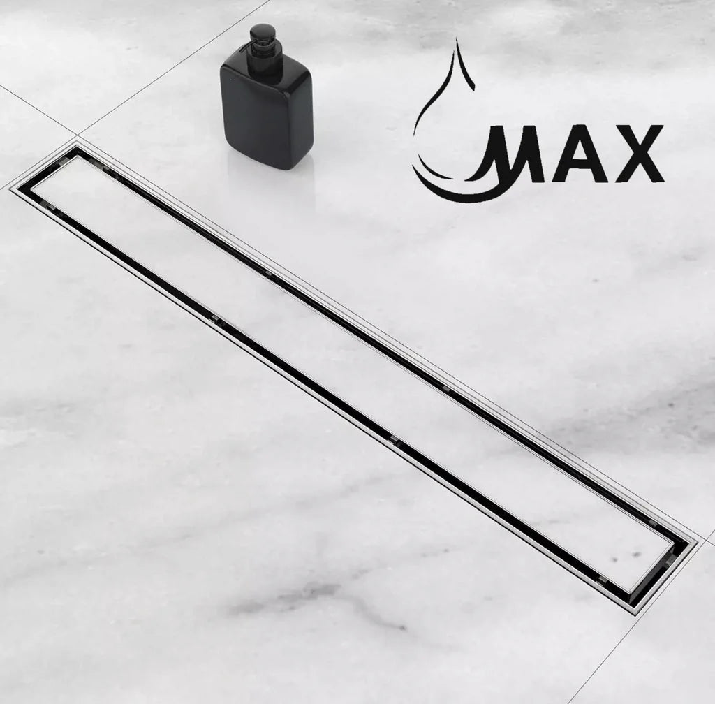 MAX Faucets | 30-Inch Linear Shower Drain with Cover – Brushed Nickel Finish