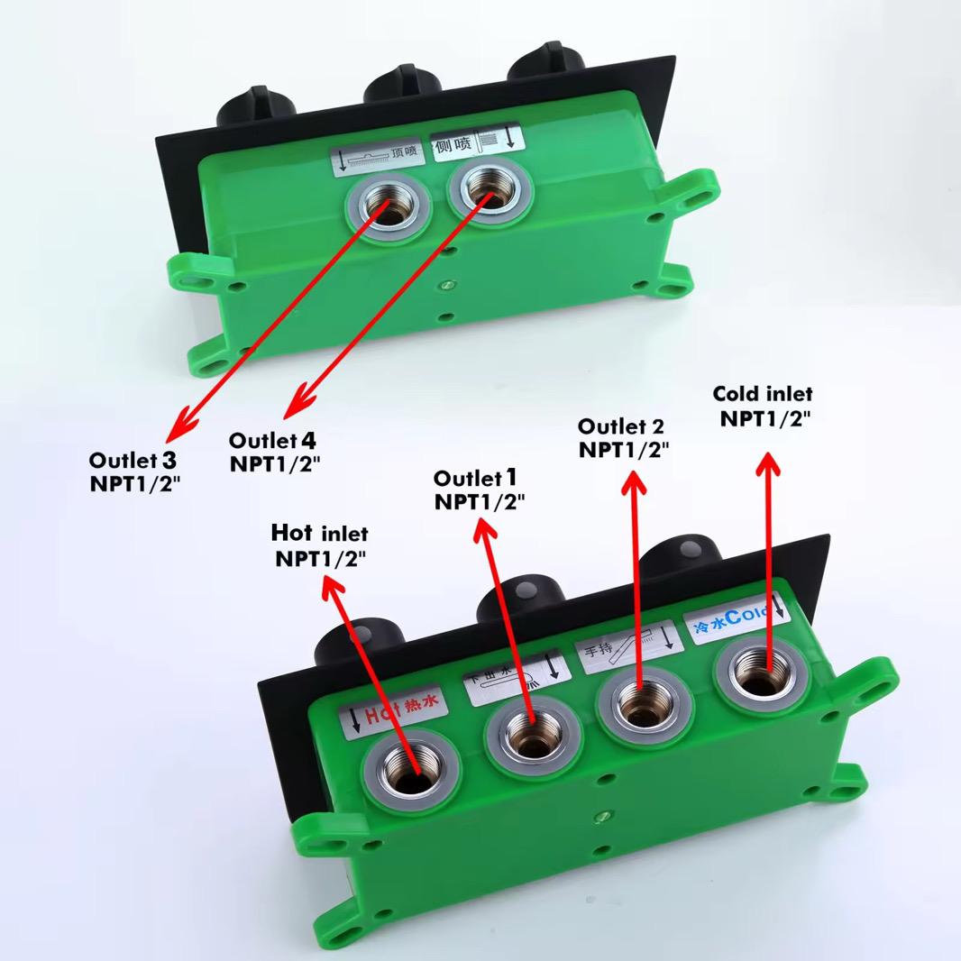 MAX Faucets 4 Function Shower Valve Matte BlackHM-6446V4S-MB