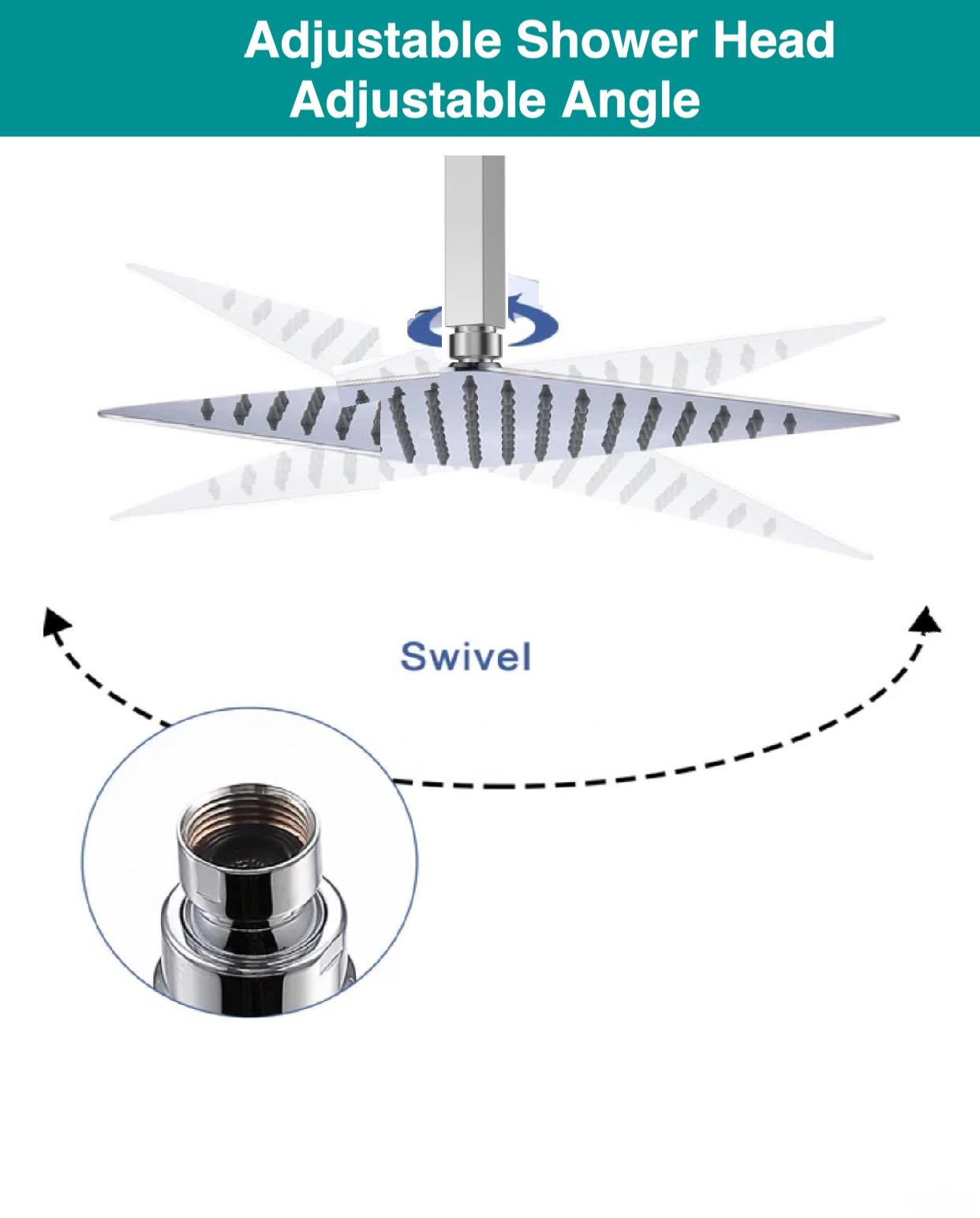 Adjustable Shower Head Brushed Nickel