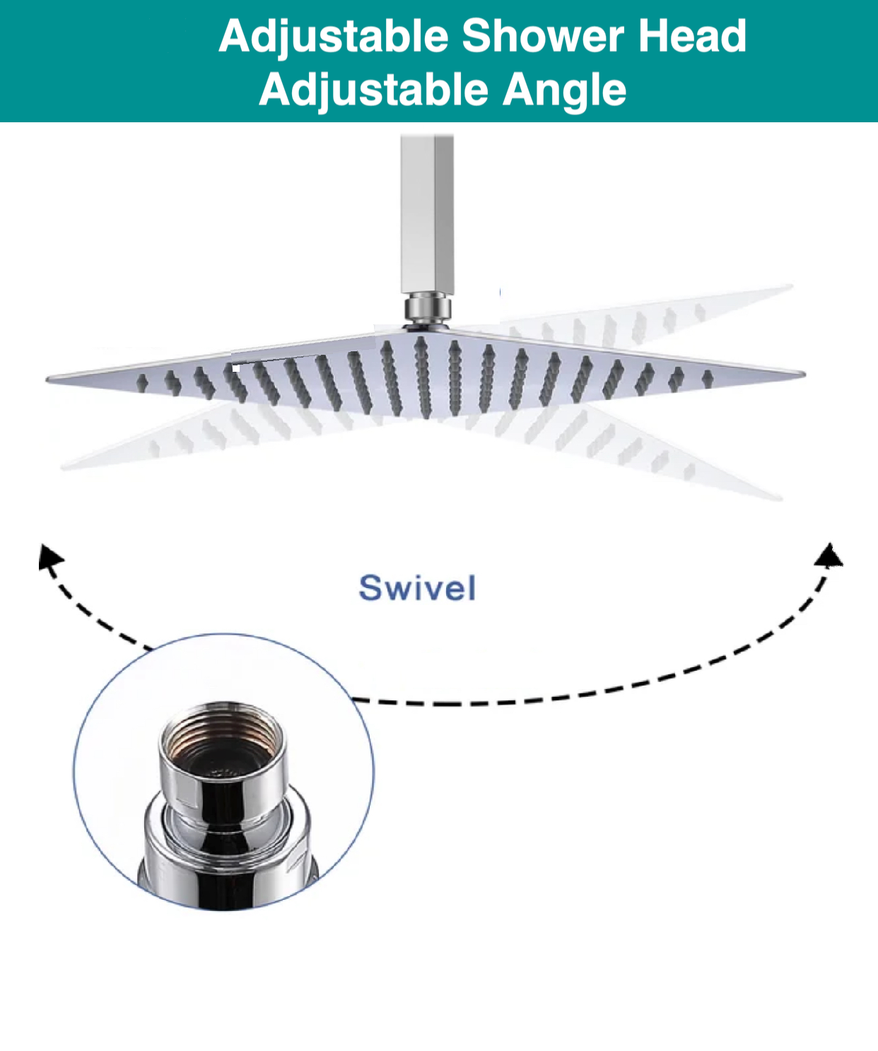 Adjustable Shower Head Chrome Finish