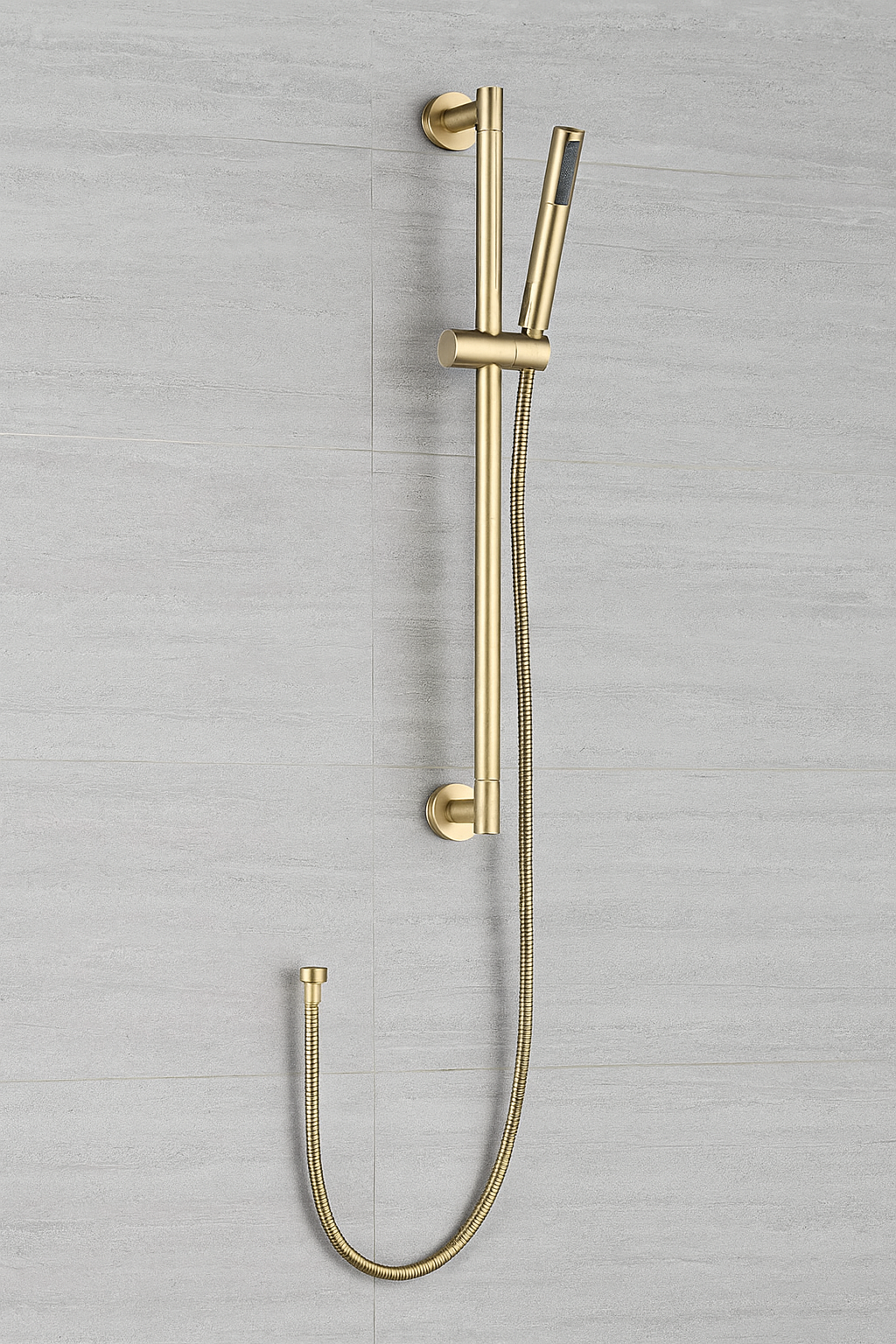 MAX Faucets – Adjustable Shower Slide Bar with Handheld Shower Head, Wall Mounted, Brushed Gold Finish YM-192-BG
