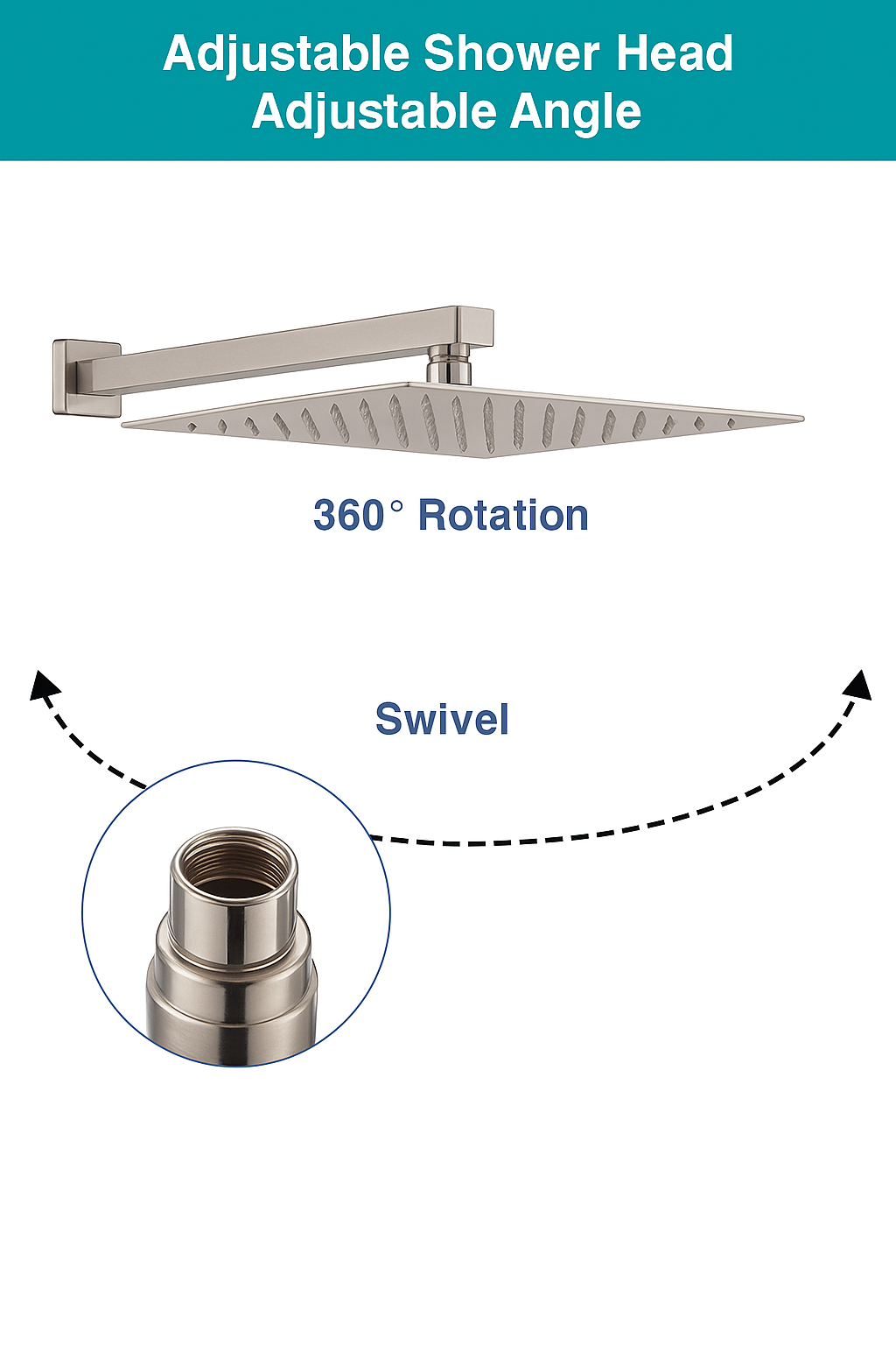 Adjustable shower head brushed nickel 