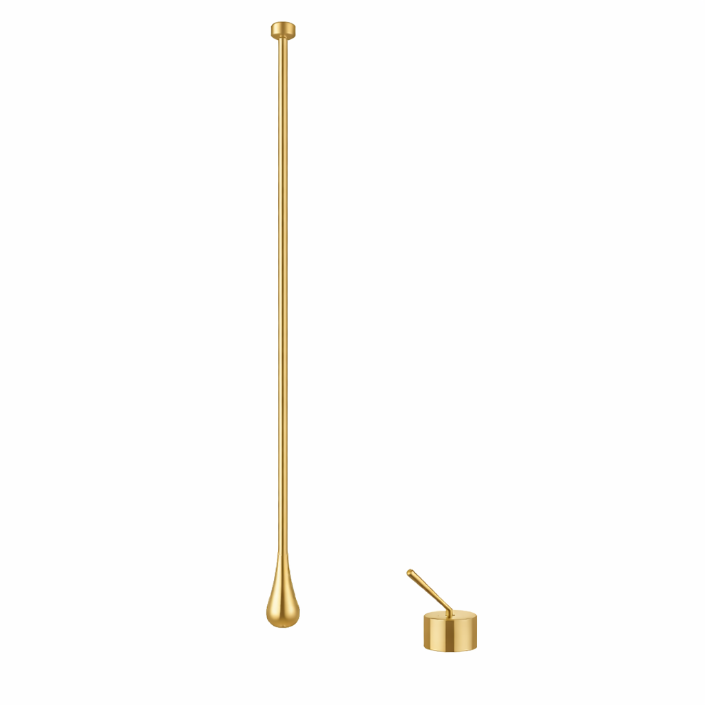 MAX Faucets | Ceiling-Mounted Bathroom Faucet with Deck-Mounted Hand Control – Shiny Gold Finish