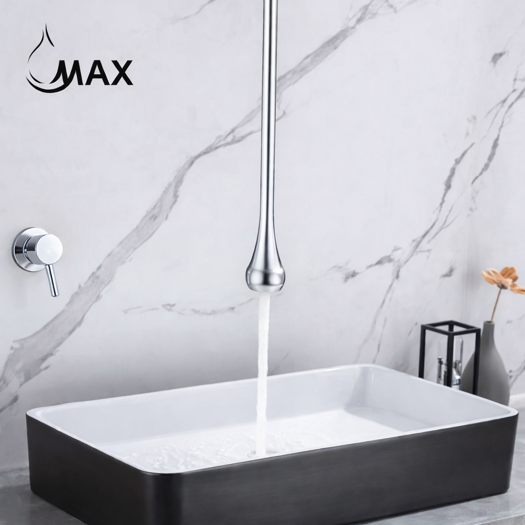 MAX Faucets | Ceiling Bathroom Faucet With Wall Mounted Hand Control Chrome Finish