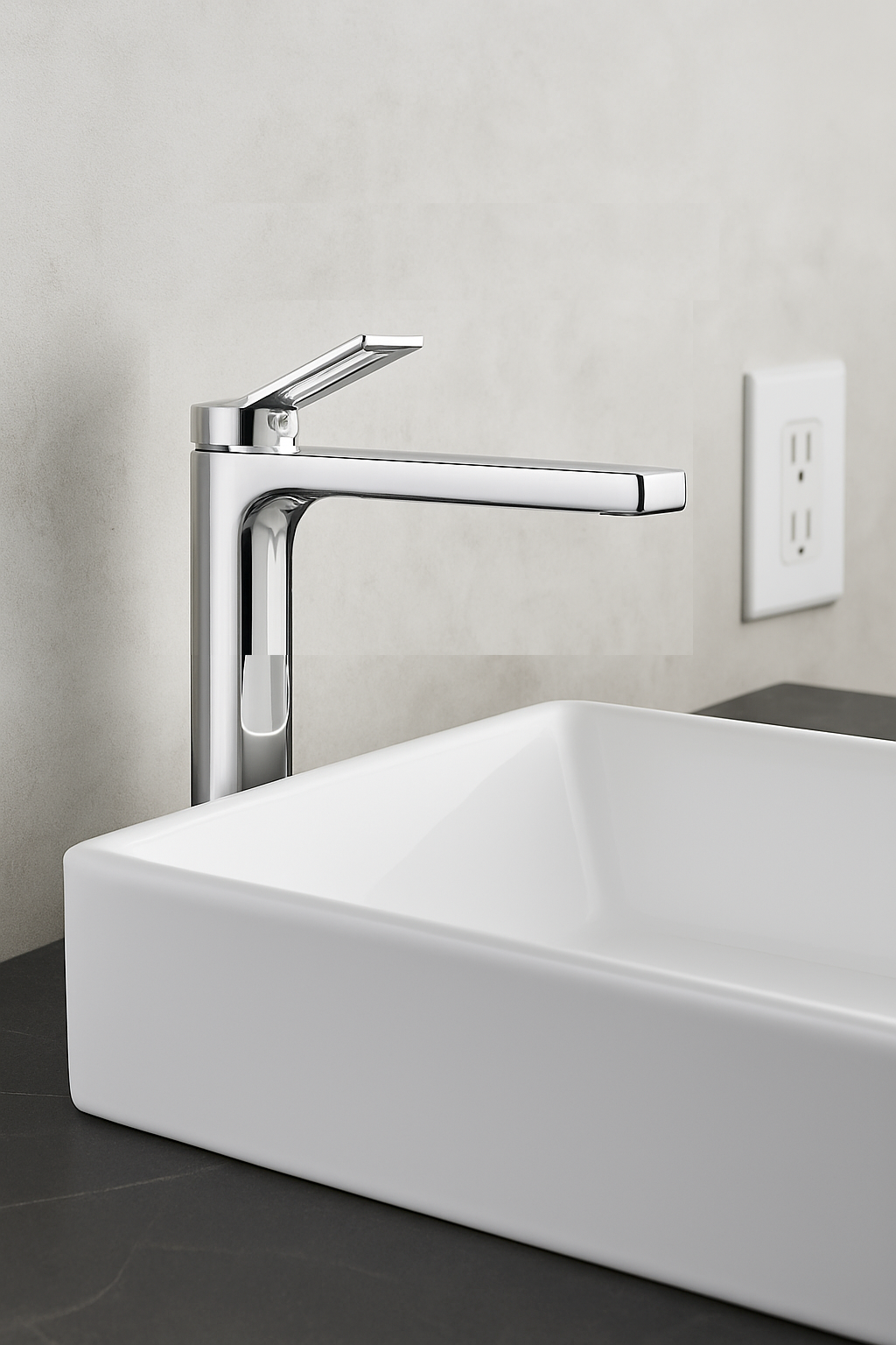 MAX Faucets | Long Spout Elegance Vessel Sink Bathroom Faucet – Chrome Finish WM-1916V-C
