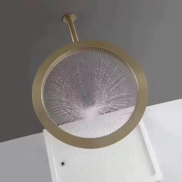 MAX Faucets Luxury  16" Round Waterfall Shower Head  Brushed Gold Finish
