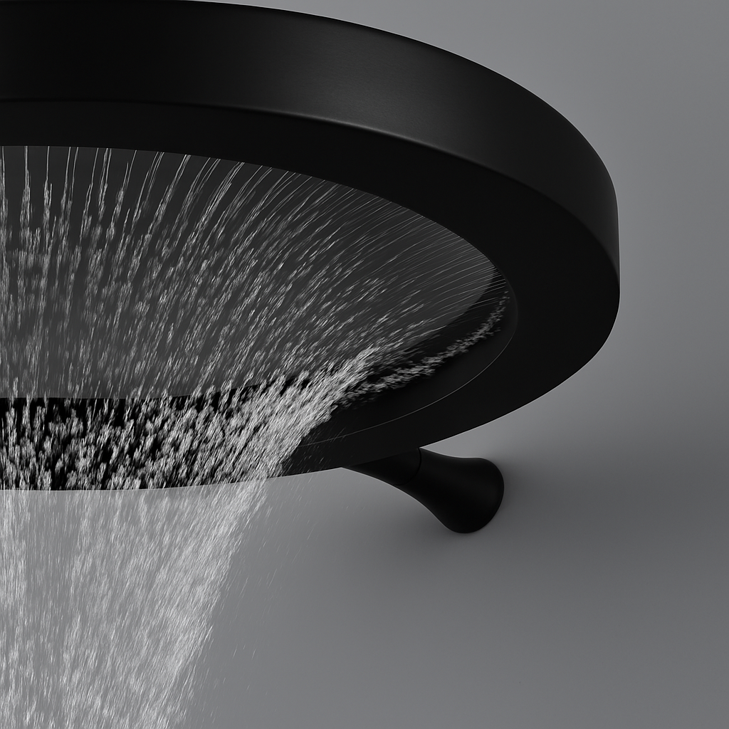 MAX Faucets Luxury 16" Round Waterfall Shower Head Matte Black Finish 