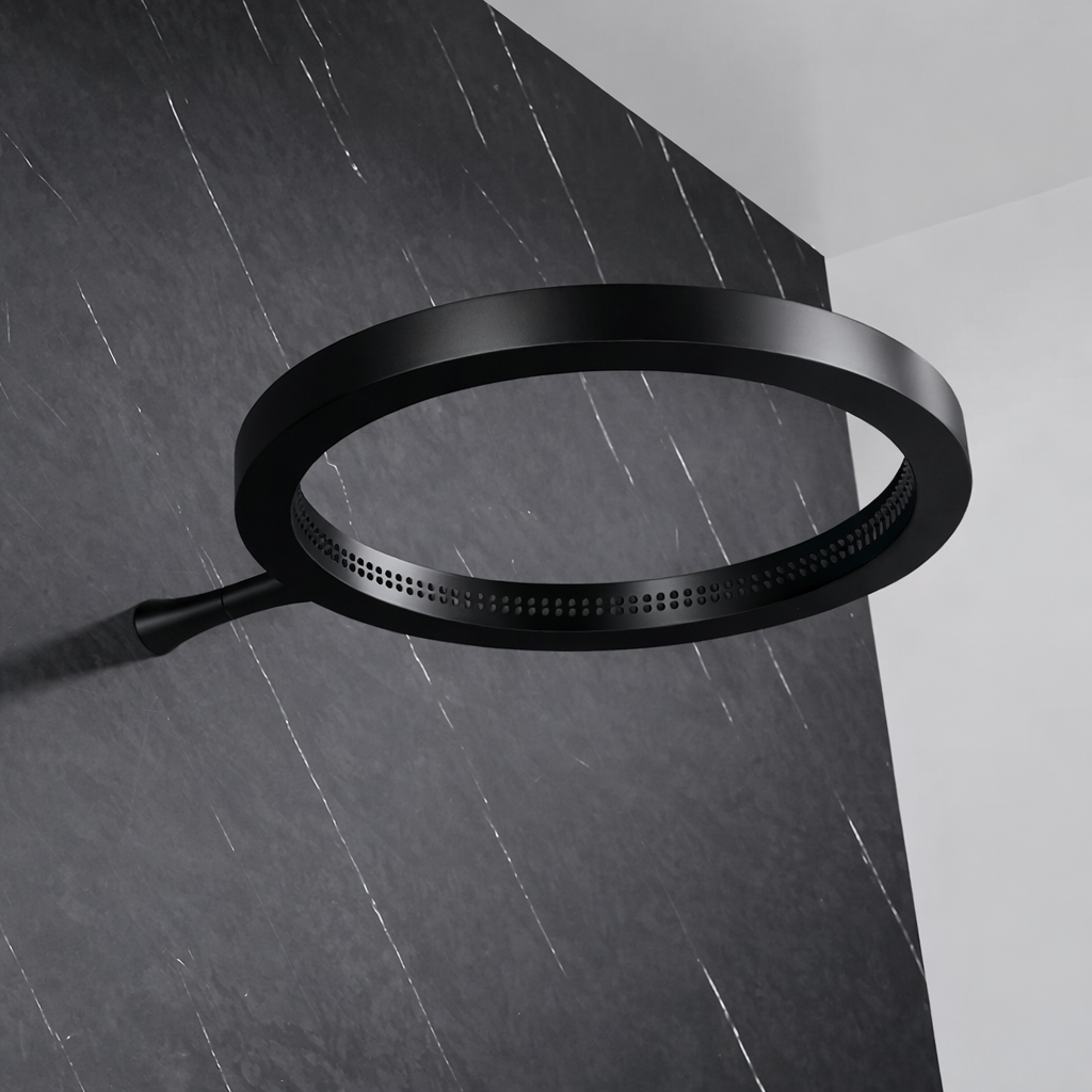 MAX Faucets Luxury 16" Round Waterfall Shower Head Matte Black Finish 