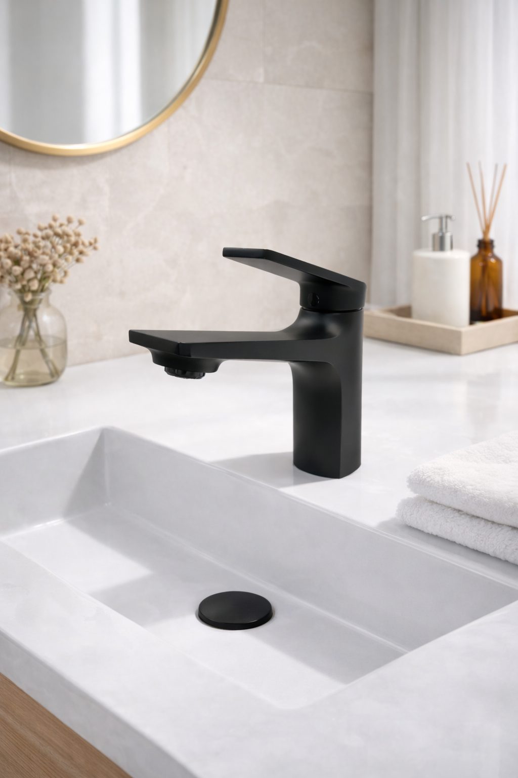 MAX Faucets | Luxury Bathroom Faucet – Matte Black – 6.5 Inches Height